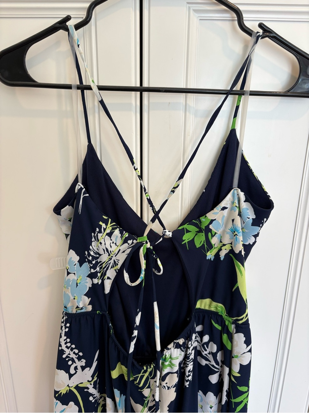 Navy Floral Spaghetti-Strap Maxi Dress - Picture 3 of 4